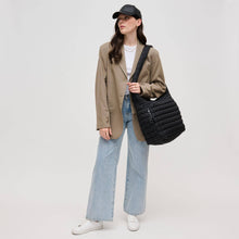 Load image into Gallery viewer, Leda Quilted Nylon Puffer Hobo: Black