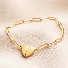 Load image into Gallery viewer, Gold Stainless Steel Magnetic Heart Charm Bracelet