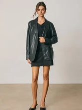 Load image into Gallery viewer, Oversized Vegan Leather Blazer