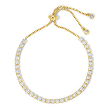 Load image into Gallery viewer, Faux Diamond Tennis Bracelet: Gold / 3mm