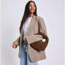 Load image into Gallery viewer, Arya Suede Leather Clutch: Chocolate