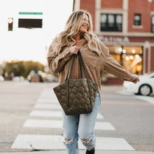 Load image into Gallery viewer, Nylon Olive Green Tote
