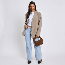 Load image into Gallery viewer, Arya Suede Leather Clutch: Chocolate