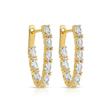 Load image into Gallery viewer, Long Marquise Hoop Earrings: Gold