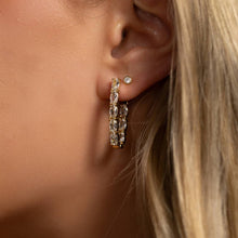 Load image into Gallery viewer, Long Marquise Hoop Earrings: Gold
