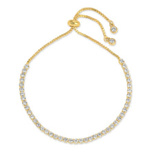 Load image into Gallery viewer, Faux Diamond Tennis Bracelet: Gold / 3mm