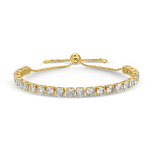 Load image into Gallery viewer, Faux Diamond Tennis Bracelet: Gold / 3mm