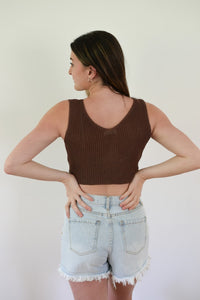 Knit Knot Top - Brown