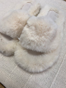 Fuzzy White Slippers