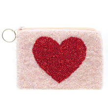 Load image into Gallery viewer, Hand Beaded Change Purse Heart
