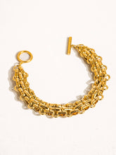 Load image into Gallery viewer, Donni 18K Gold Non-Tarnish Bold Weave Bracelet: Yellow Gold
