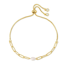 Load image into Gallery viewer, Link Chain With Pearl Pulley Bracelet: Small Links
