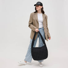 Load image into Gallery viewer, Leda Quilted Nylon Puffer Hobo: Black
