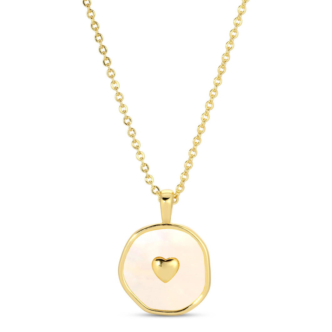 Shell With Heart Pendant Necklace