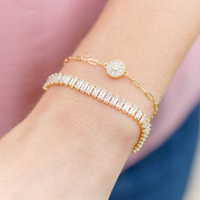 Load image into Gallery viewer, SALE - Baguette Pulley Bracelet: Gold
