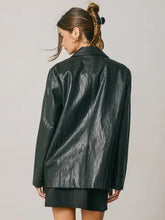 Load image into Gallery viewer, Oversized Vegan Leather Blazer
