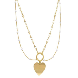 Pearly Heart Necklace