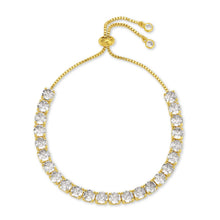 Load image into Gallery viewer, Faux Diamond Tennis Bracelet: Gold / 3mm
