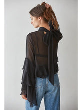 Load image into Gallery viewer, Baroque Flared Cuff Crop Top
