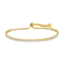 Load image into Gallery viewer, Faux Diamond Tennis Bracelet: Gold / 3mm
