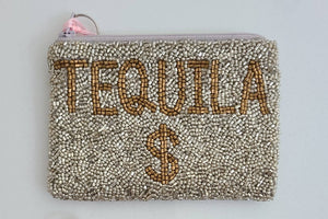 Hand Beaded Change Purse Tequila $