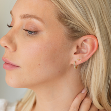 Load image into Gallery viewer, Dot Bar Stud On Velvet Gift Tag: Gold
