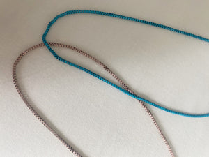 Box Chain Necklace - Blue