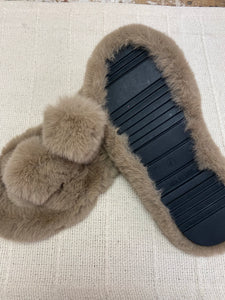 Fuzzy Brown Slippers